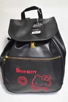 未使用⑥ハローキティ ブラックリュック4500円　赤刺繍 レア物　ビンテージ