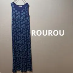 【ROUROU】花柄ワンピース　ノースリーブ