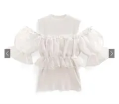 GRL オーガンジートップスxリブニットアンサンブル［ru1105］