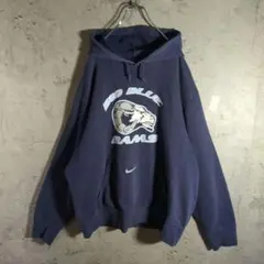 NIKE ナイキ BIG BLUE RAMS 刺繍ロゴ パーカー 紺 XL
