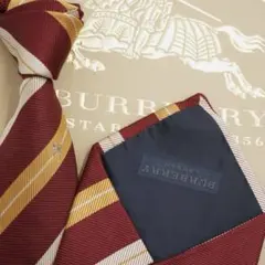 極美品　BURBERRY LONDON ネクタイ　高級シルク　レジメンタル柄