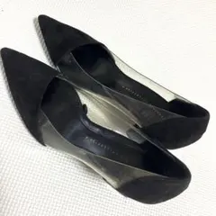 ZARA サイズ36 ブラックスエードポインテッドトゥパンプス
