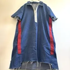 ZARA TRF デニムワンピース 半袖 ジップアップのサムネイル