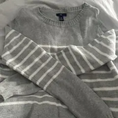 Gap グレー ストライプ 長袖ニット M