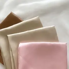 値下げ！【まとめ売り】4枚　サテン生地 4色　ベージュ　ピンク　ブラウン　サテン