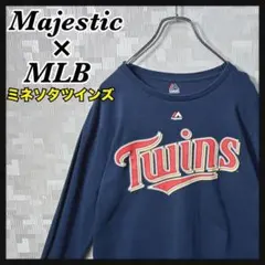 MLB ロンT 長袖 Tシャツ メンズ M ミネソタツインズ ネイビー 紺 古着のサムネイル