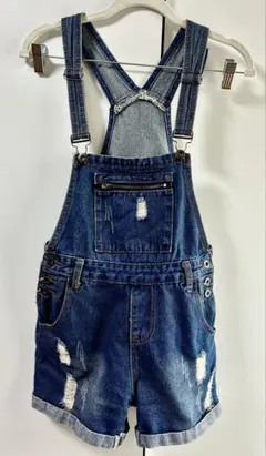 デニムブルー ショートオーバーオール／M