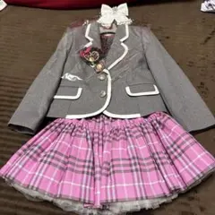 フォーマルドレス グレー×ピンク 120サイズ