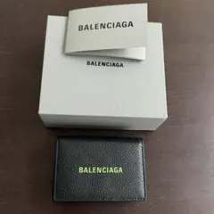 BALENCIAGA ミニ財布 ブラック ネオングリーンのサムネイル