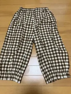 ☆ハンドメイド☆茶☆チェック柄☆ペチパンツ☆