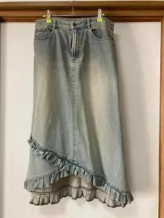 デニムロングスカート　ヴィンテージ風　大きいサイズ
