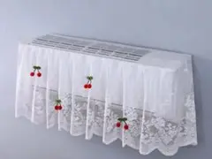エアコンカバー　エアコンシーツ　さくらんぼ　レースカーテン　レース　刺繍