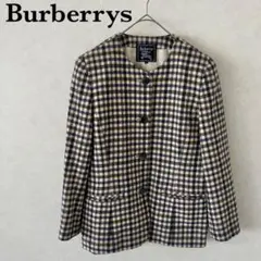 【美品ヴィンテージ】Burberrysチェック柄ジャケット　カシミヤ混アルパカ混