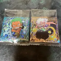 ワンピース大海賊シールウエハース　ルフィ USGR　ゾロ SGR　2枚セット
