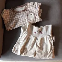 【80cm】シナぷしゅ　ベビーパジャマ チェック柄