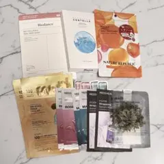 フェイスマスク詰め合わせ　8種26枚+化粧品サンプル