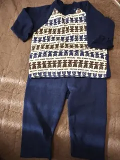 ベビーパジャマ クマ柄 90cm ネイビー