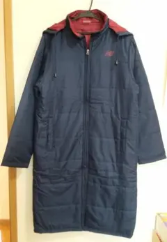 新品未使用 New Balance フード付ベンチコート M ネイビー/エンジ