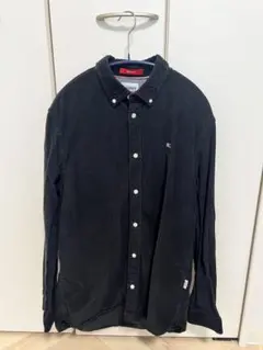 TOMMY JEANS ブラック ボタンダウンシャツ L