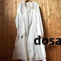 dosa ロングシャツワンピース ￼ホワイト　サイズ1 カディコットン100%