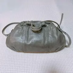 Brontibay Paris 2WAY ショルダーバッグ レザー グレーのサムネイル