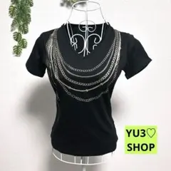 コムサイズム・M Vネック 半袖Tシャツ M 綿100% ブラック