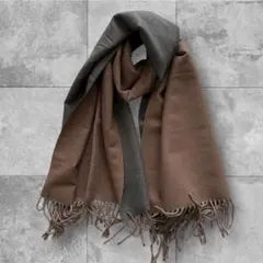 カシミヤ　マフラー クリスマス ギフト グレー プレゼント リバーシブル