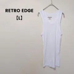 RETRO EDGE 【L】ホワイト ノースリーブタンクトップ 丈ロング 夏に☆