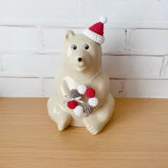 しろくま貯金箱 ニットボールのリース セット ミニリース＆サンタ帽