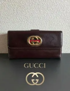 【即売れ価格】GUCCI ダークブラウン　長財布 GGロゴ　シェリーライン　美品