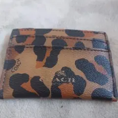 COACH ヒョウ柄 レザー カードケース