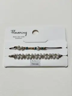 Flowering パールビーズブレスレット フリーサイズ