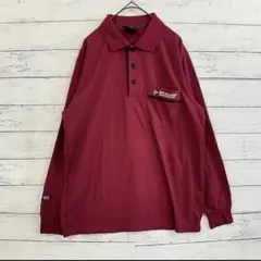 DUNLOP MOTORSPORT ポロシャツ M レッド✨メンズ ゴルフ 冬