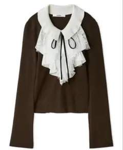 値下げ中 スナイデル SNIDEL レイヤードラッフルニットプルオーバー