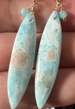 大粒　ヘミモルファイト　アマゾナイト　14kgf ピアス