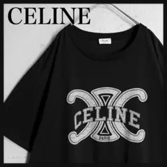 極美品】CELINE セリーヌ トリオンフ ロゴ リンガーTシャツ ブラックS