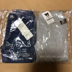 値下げ！120cm パンツ デニム&スエット 2本セット ダブルビー ミキハウス
