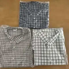 【新品未使用】UNIQLO ブロードシャツ/ボタンダウン 長袖シャツ3枚セット