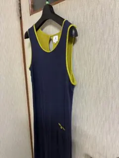 本物 プラダ ボーダー 切替 ノースリーブ ニット ワンピース 44 