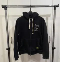 Subciety ジップアップパーカー 裏起毛 スカル刺繍 バックプリント M