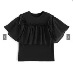 GRL 袖2Wayショルダーオープンニットブラウス[mb1573] ブラック Mのサムネイル