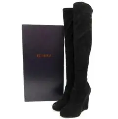 ♡ブラックスエード♡ロングブーツ♡38サイズ♡