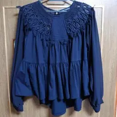 ♥お値下げ中♥★ZARA♡ブラック♡首元・袖シースルー♡長袖ブラウス★