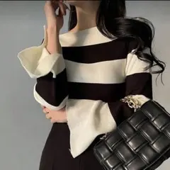 DAZY ウィメンズ ストライプ レディースウェア ニットトップス