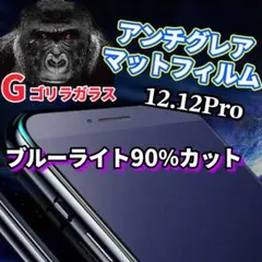 【12.12Pro】2.5Dアンチグレアブルーライト90％カットガラスフィルム