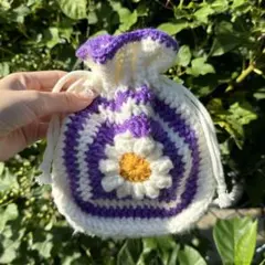 ハンドメイド 巾着袋 おはなの巾着ポーチ
