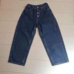 濃紺　デニム　ワイドパンツ 　140cm　GU