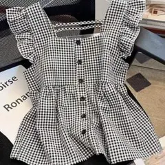 ユ*ン様 ギンガムチェックトップス