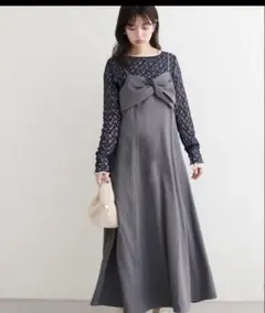 【試着のみ】ナチュラルクチュール　ねじりリボンキャミワンピース