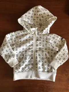 ヘリーハンセン　アンカー柄 裏起毛　フード　2way パーカー